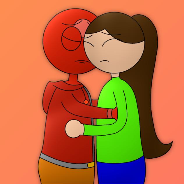 Bulldles Hugging Ari