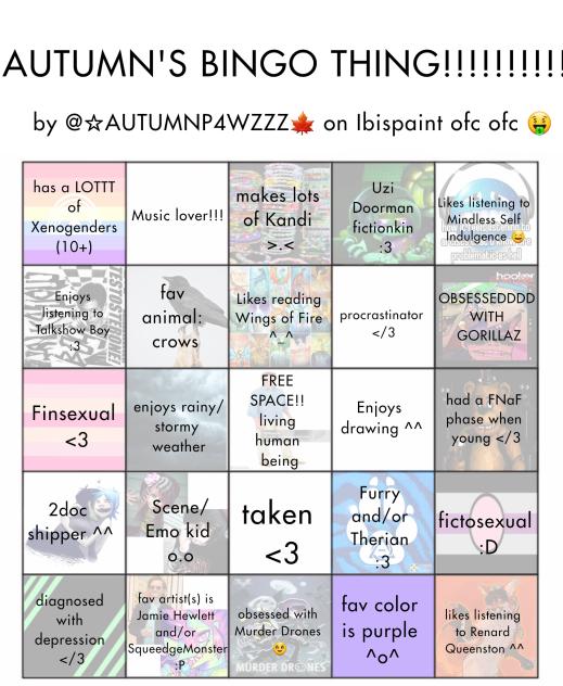 autumns gay ass bingo thing