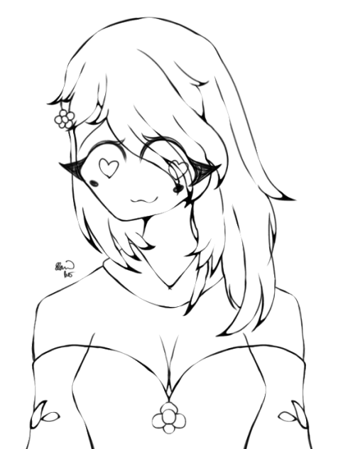 A Girl in Love 💕 Lineart