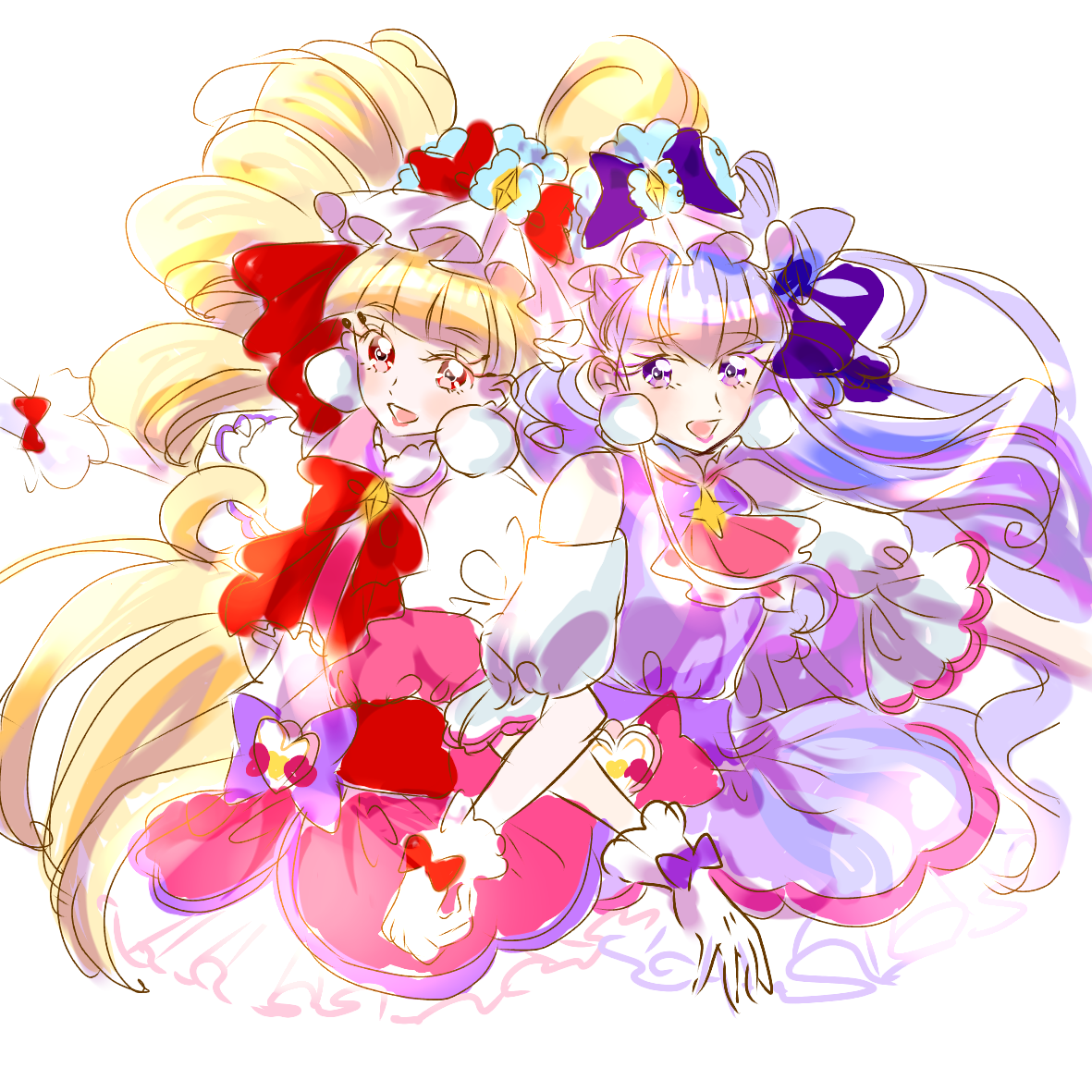 キュアマシェリ&キュアアムール イラストカード 5枚セット キュアマシェリ&キュアアムール イラストカード 5枚セット
