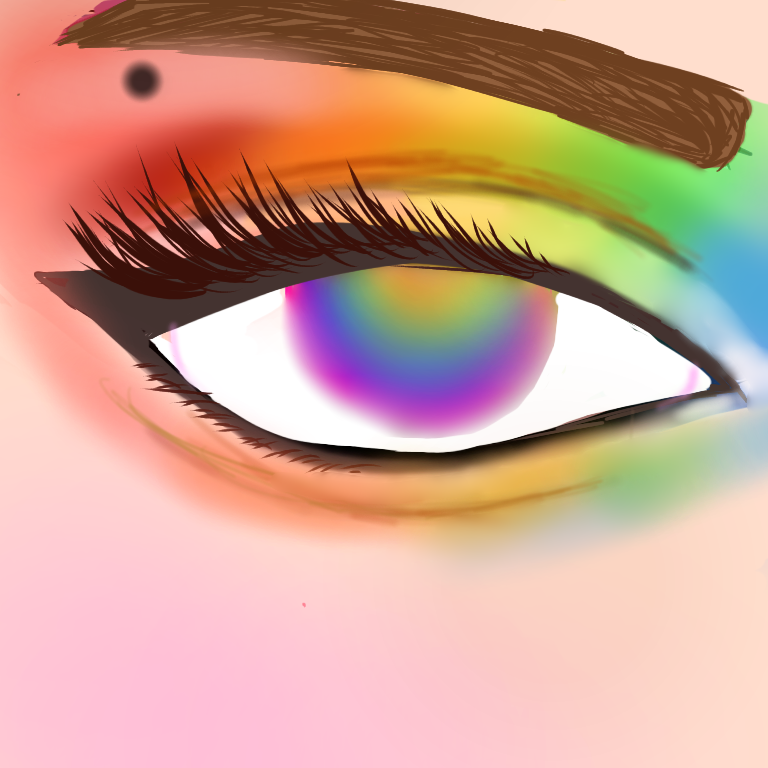 rainbow eyeshadow look - ibisPaint