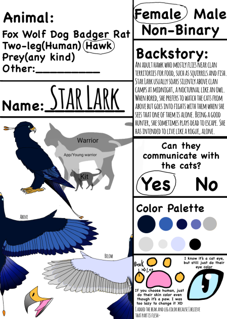 Animal character for Warriors RP!