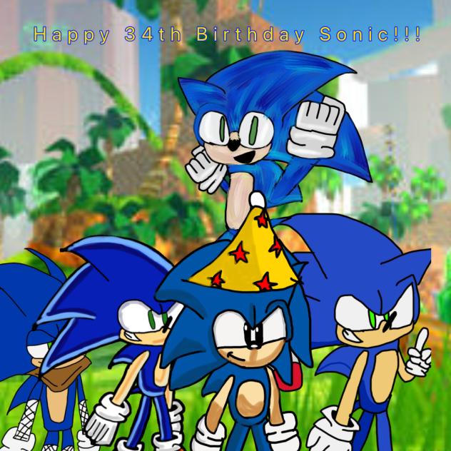 Sonic The Hedgehog Birthday art