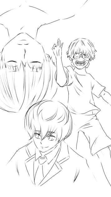 東京喰種、東京喰種re 線画