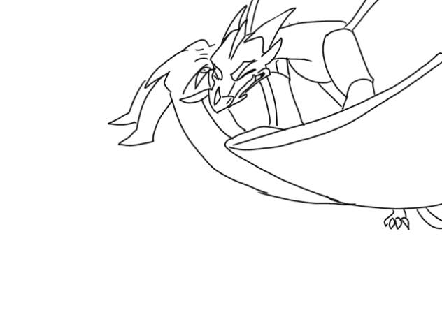 Dragons fighting—