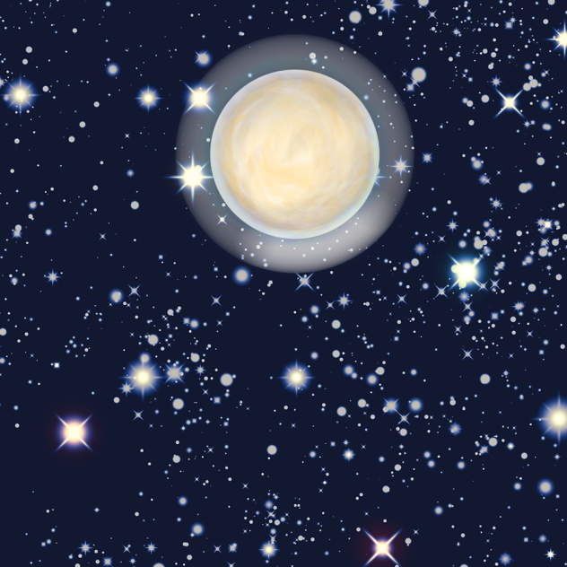 星空と満月