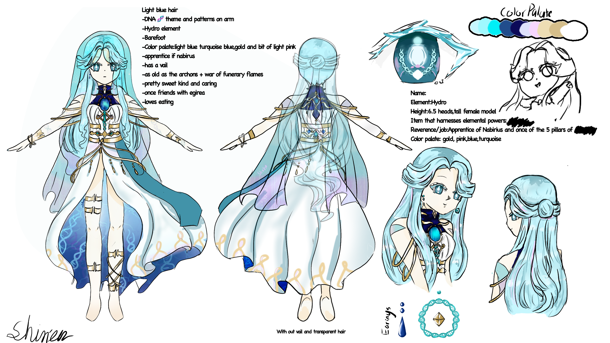 Genshin oc model+concept design - ibisPaint