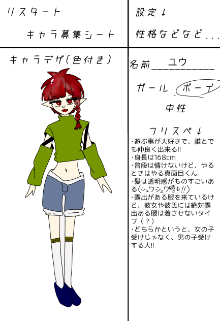 キャラ募集しました