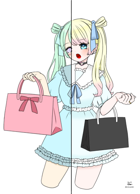 リア友と半々で塗ってみましたー！