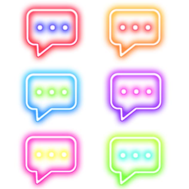 Chat bubble neon signs