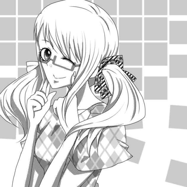 漫画みたいな感じに塗ってみた