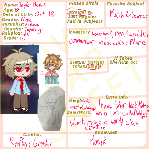 Love war sheet