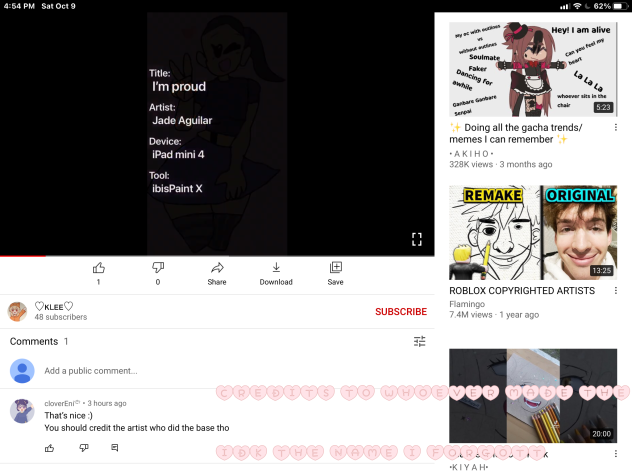 Credits to who made the base (last vid)