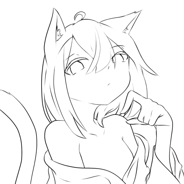 化け猫ハロウィン 線画
