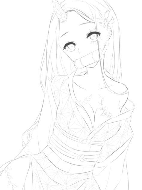 禰󠄀豆子　線画