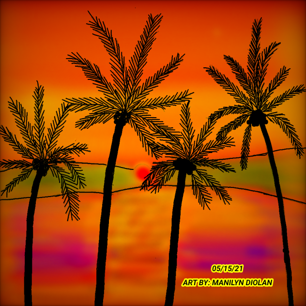 SUNSET Drawing using IbisPaint X - ibisPaint