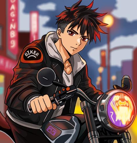 Cyberpunk biker