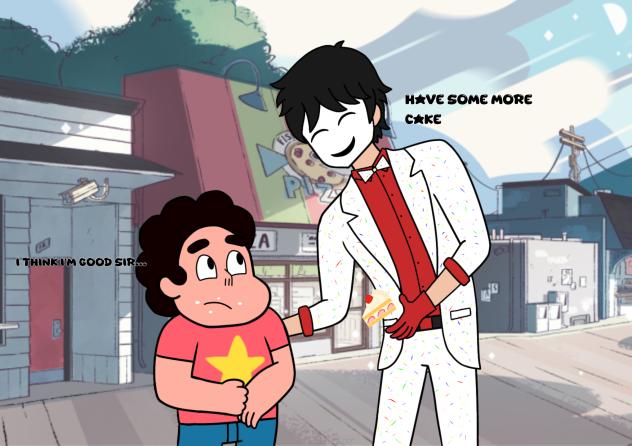 steven enjoys some delicious cake ;)