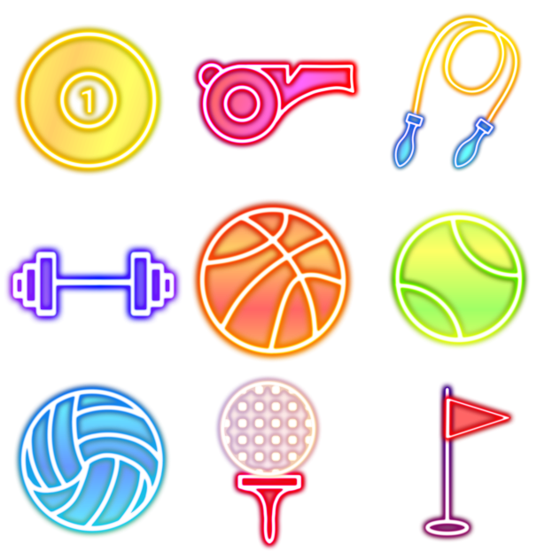 Sports neon icons 1 b