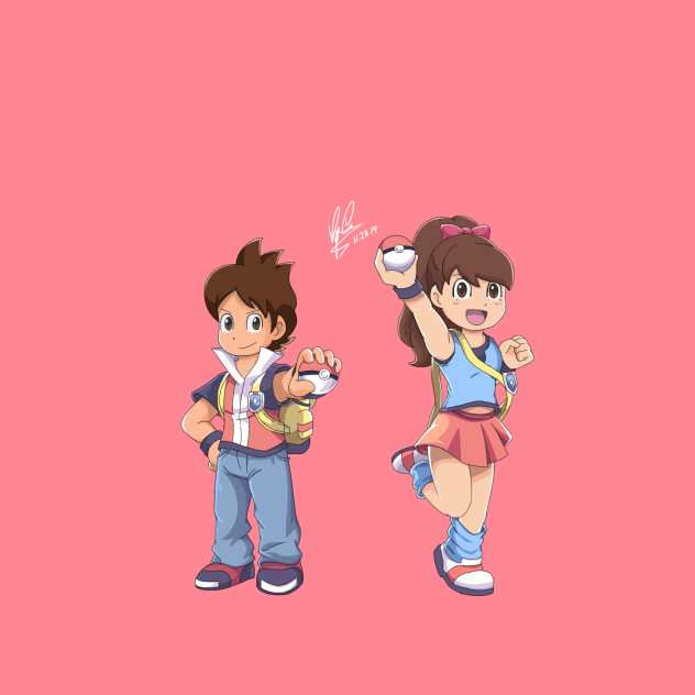 Nate and Katie as The Pokémon Trainers
