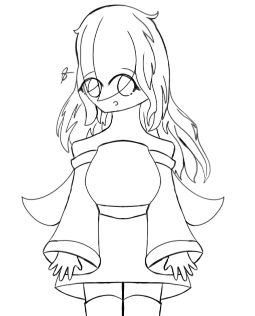 Beautiful Calm Nice Lady Lineart