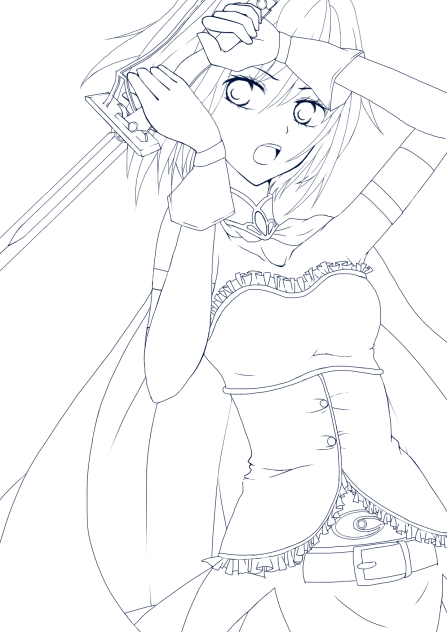 線画「美樹さやか」