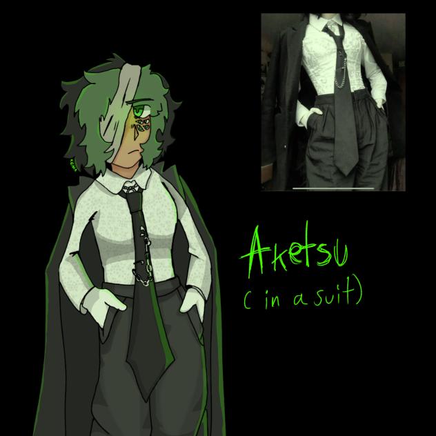 Aketsu in a suit