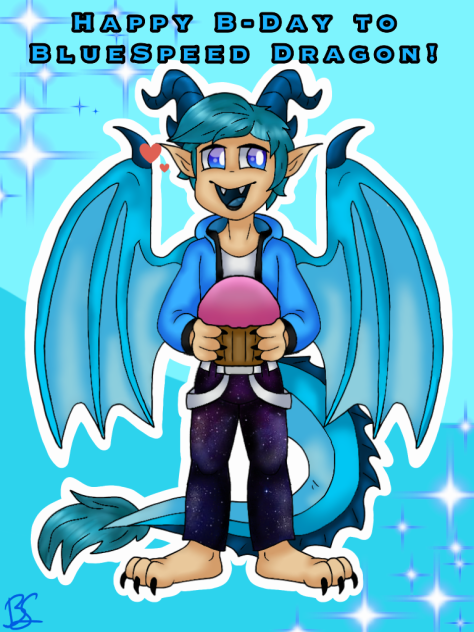 Speedpaint Happy B-Day to BlueSpeedDrago