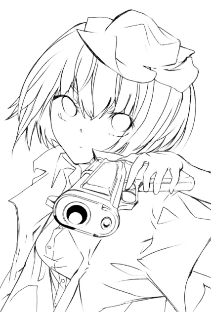 ロック風　線画