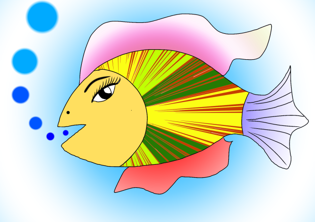 illustration flat drawing fish