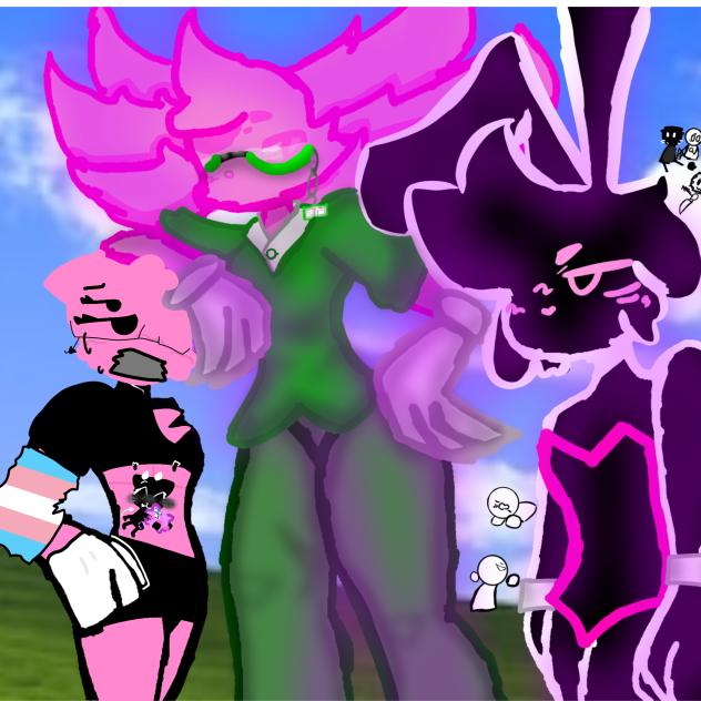 pink cat one and black cats are my ocs