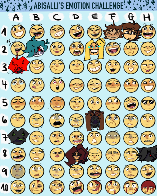 D9 of drawing HON chars with emotions