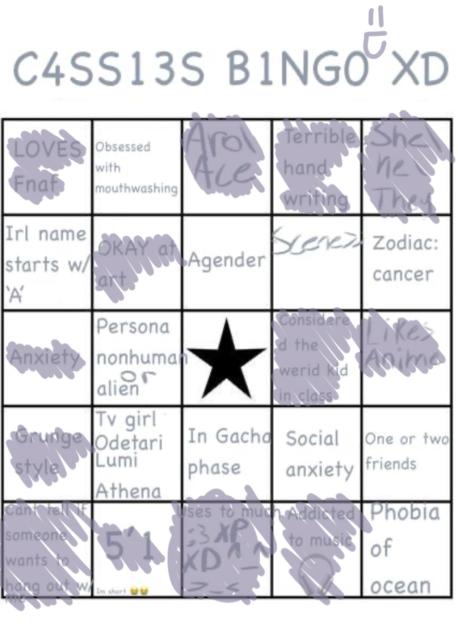 Random bingo chart cuz I’m bored C=