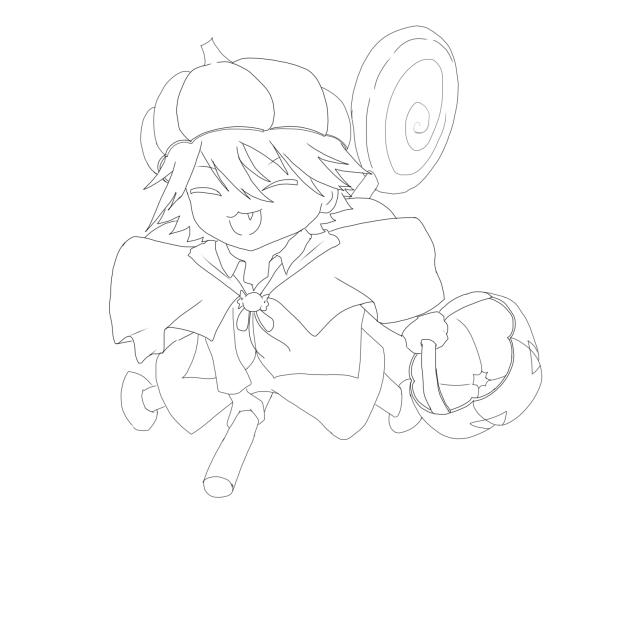 🎃乱歩さん　線画