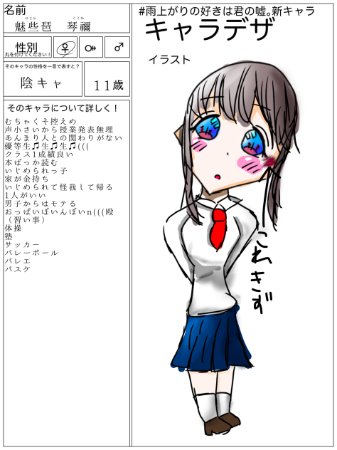 雨上がり好きは君の嘘。キャラ募！