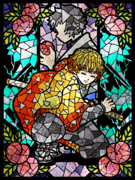 ステンドグラス風善逸くんお絵描き