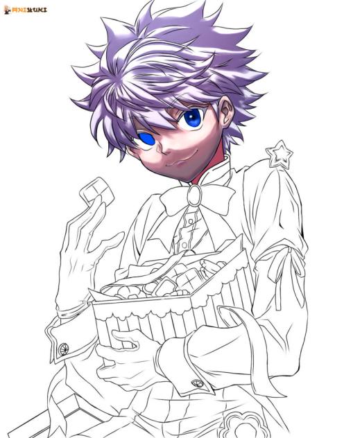 HUNTER×HUNTERキルア塗り絵（途中） - ibisPaint