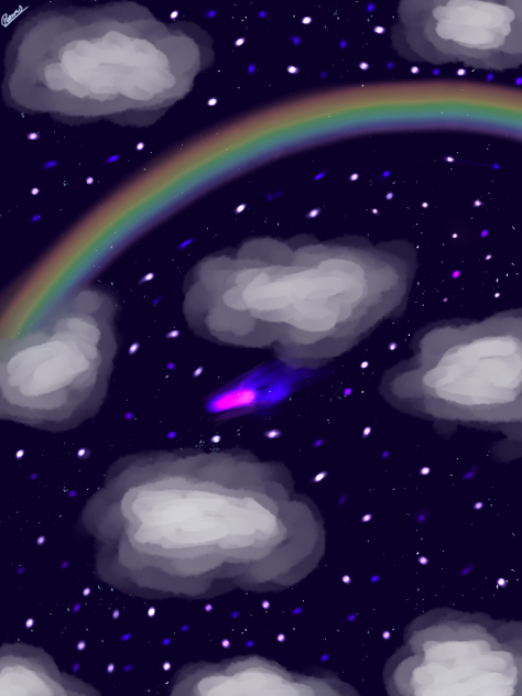 Night sky rainbow 🌈 - ibisPaint