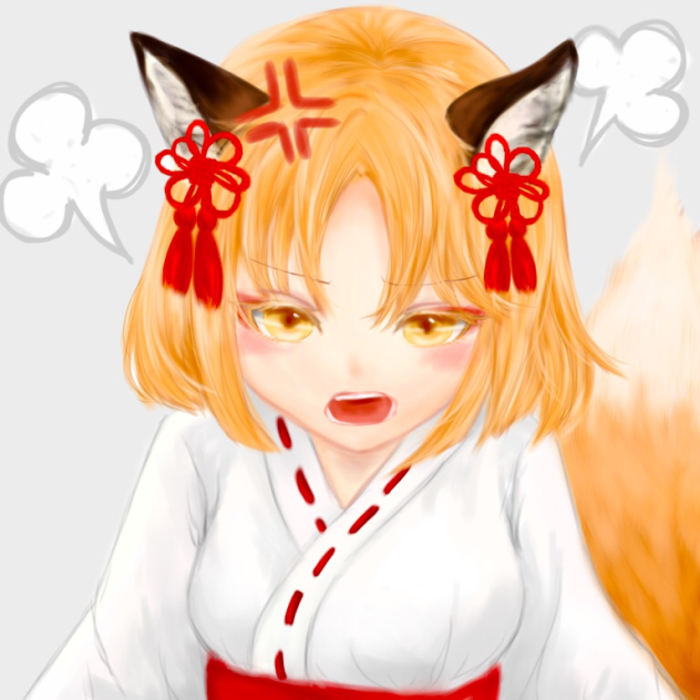 怒る狐