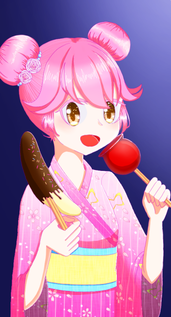 君と夏祭り(色塗り)