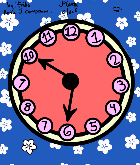 Plastic Clock - 1,2,3,4,5,6,7,8,9,10,11.