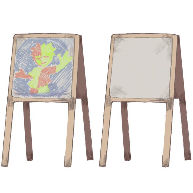 Blank canvas & the boy in the painting!