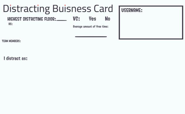 hehe funny distracting business card