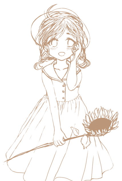 【線画】女の子