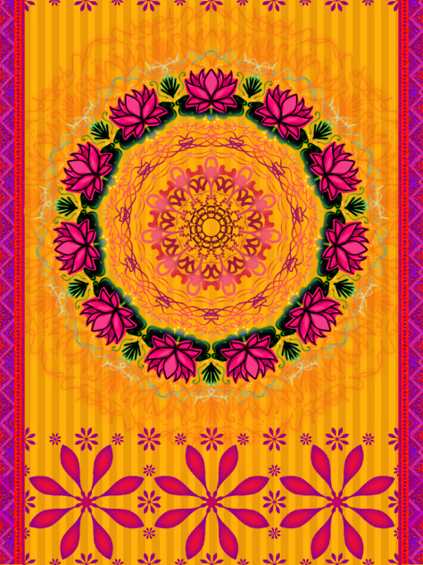 背景 アジアンな布（きいろ）