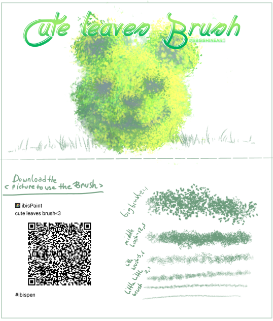 cute leaves Brush QR code
