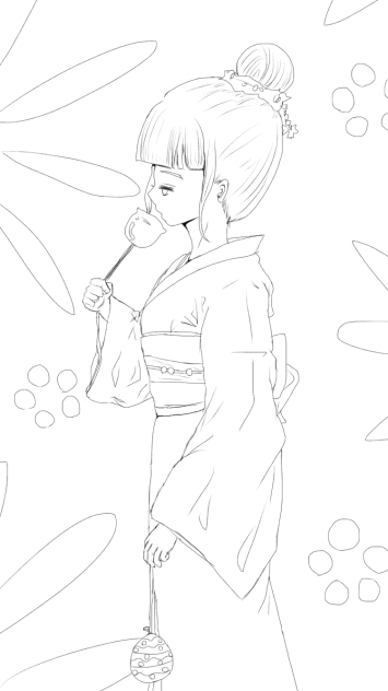 塗ってください 線画 マリ