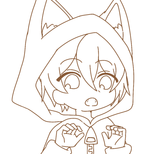 ケモミミパーカー線画