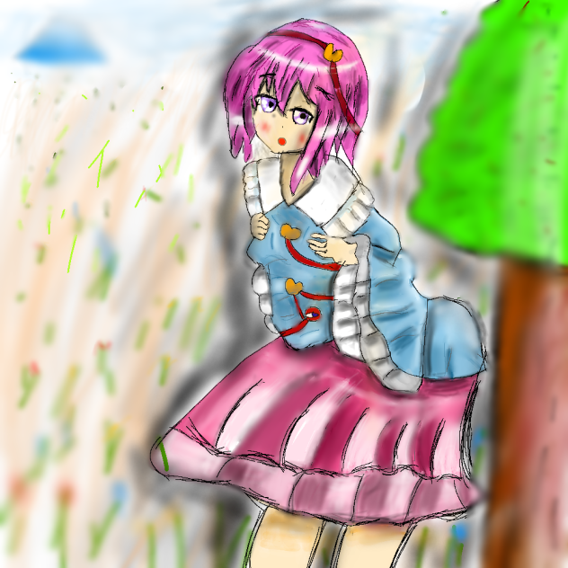 野原に立つ古明地さとり