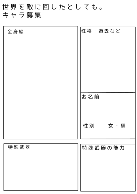 キャラ募集